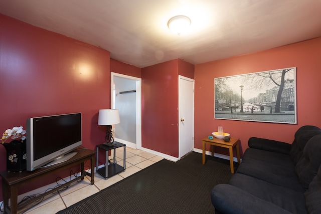 view of tiled living room