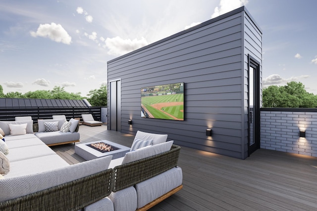 1342 W Wellington Ave, Chicago, IL 60657 - deck featuring an outdoor living space with a fire pit