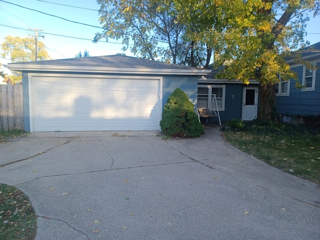 view of garage