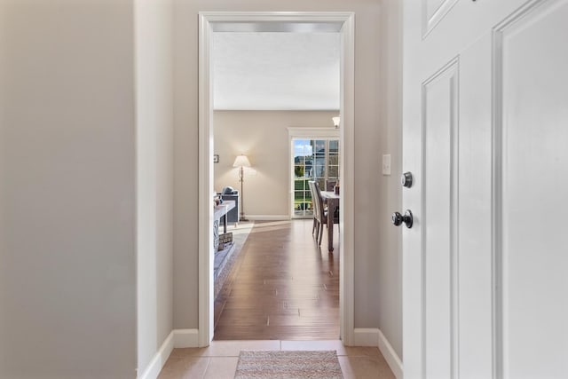 hall featuring light hardwood / wood-style floors