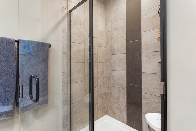 bathroom featuring walk in shower