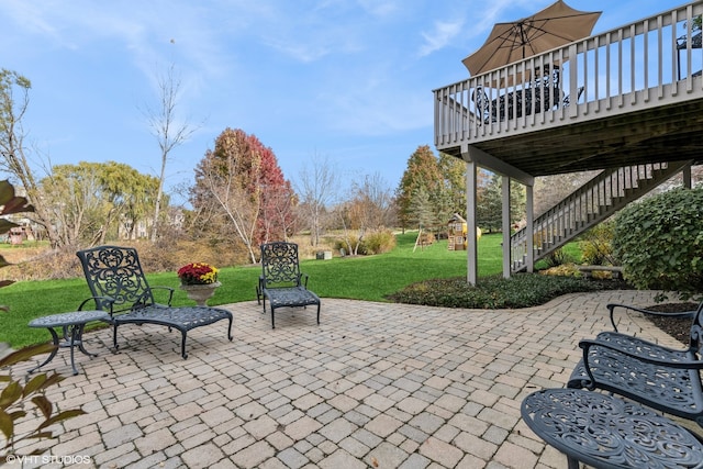 view of patio / terrace with a wooden deck