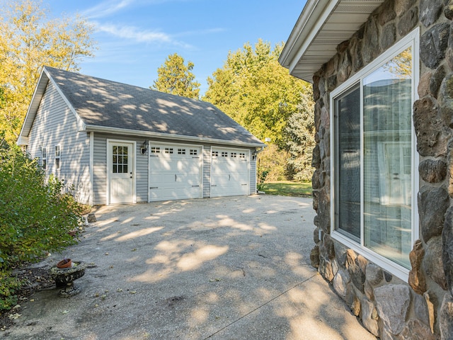 view of garage