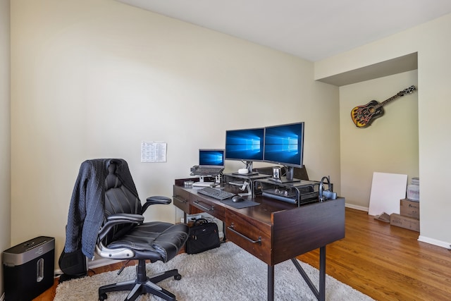 office featuring wood-type flooring