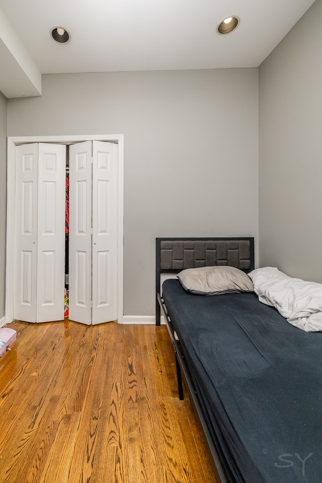 bedroom featuring light hardwood / wood-style floors