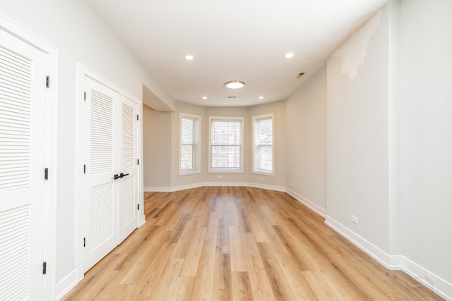 empty room featuring light hardwood / wood-style flooring