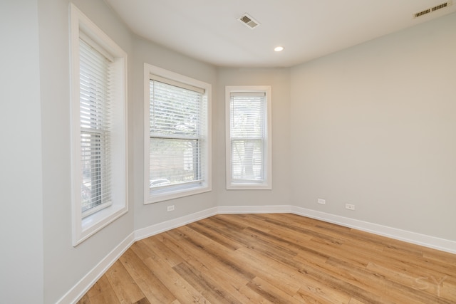 empty room featuring light hardwood / wood-style floors