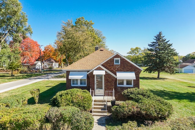 bungalow with a front yard