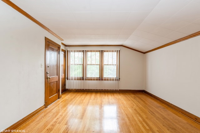 additional living space featuring lofted ceiling and light wood-type flooring