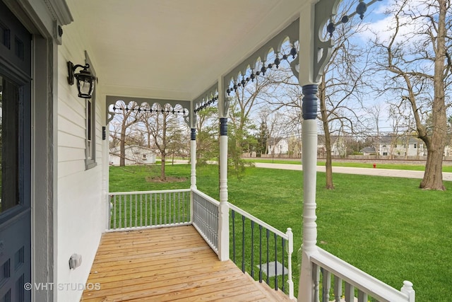 wooden deck with a porch