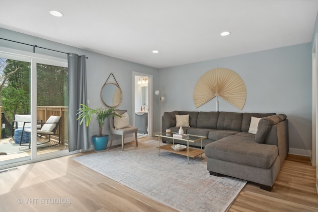 living room featuring hardwood / wood-style floors