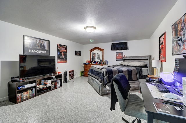 bedroom with a textured ceiling