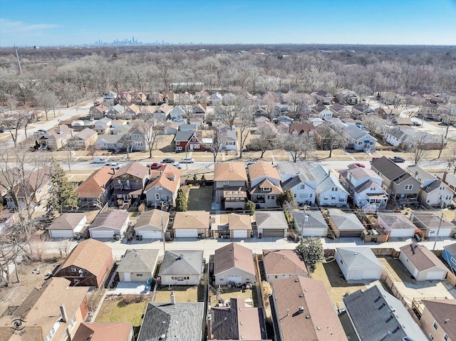 bird's eye view with a residential view