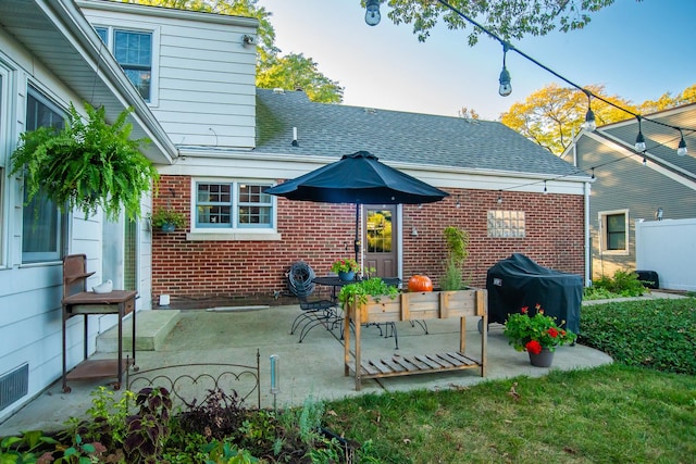 view of patio / terrace with a grill