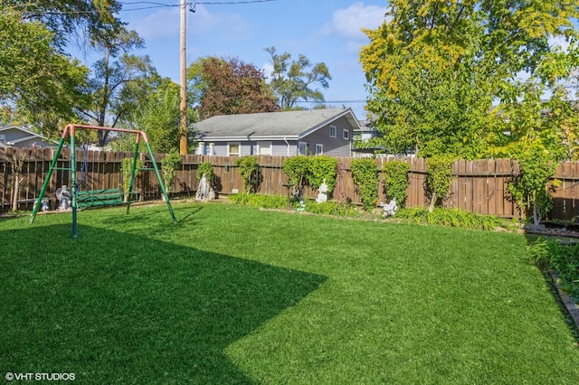 view of yard featuring a playground