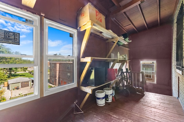 misc room with hardwood / wood-style floors and plenty of natural light