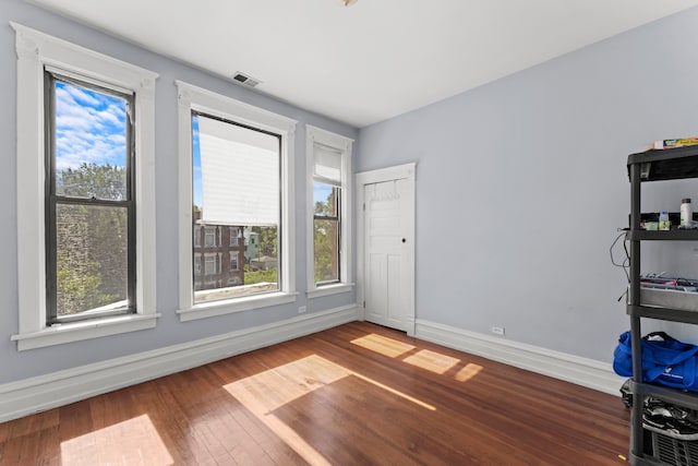 interior space featuring hardwood / wood-style flooring and plenty of natural light