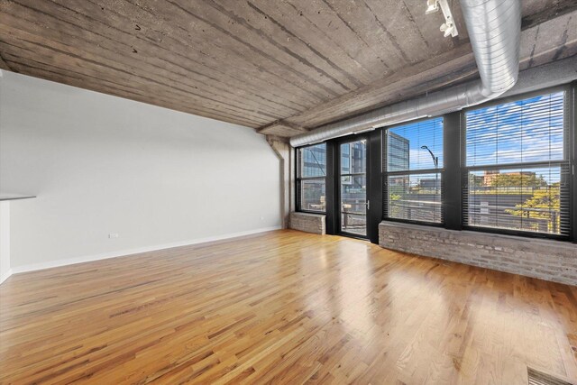 unfurnished living room with light hardwood / wood-style flooring