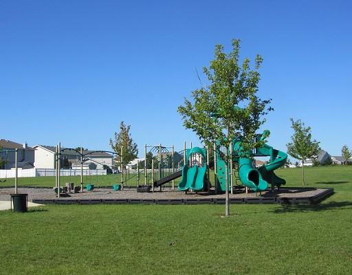 view of jungle gym with a lawn