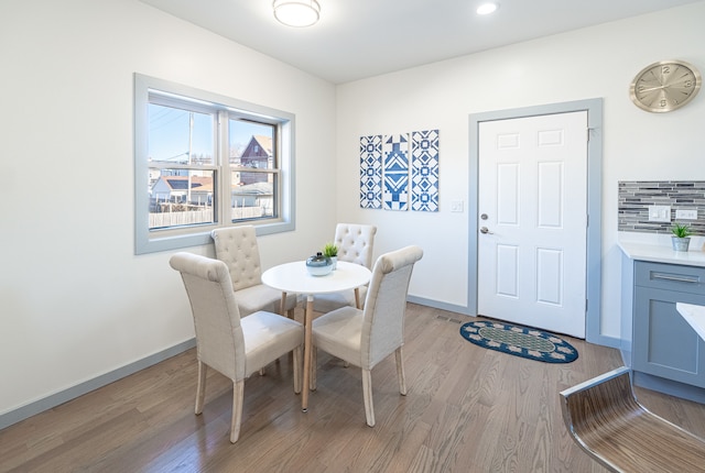 dining room featuring light hardwood / wood-style flooring