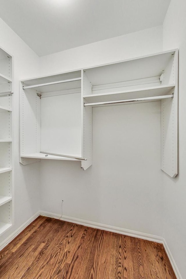 spacious closet featuring hardwood / wood-style floors