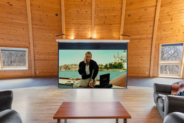 living room with hardwood / wood-style flooring, a healthy amount of sunlight, and wood walls