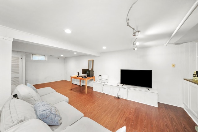 living room featuring hardwood / wood-style floors