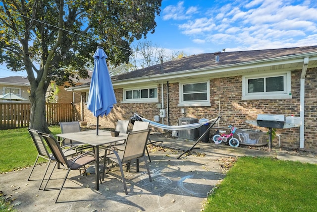 view of patio / terrace with central AC unit