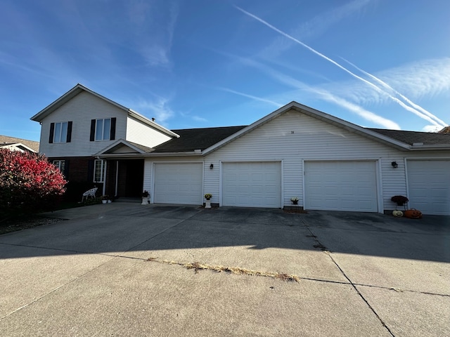 view of front property with a garage