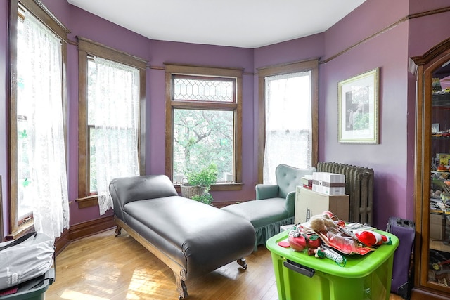4533 Highland Ave, Downers Grove, IL 60515 - sitting room with plenty of natural light, light wood finished floors, and radiator heating unit