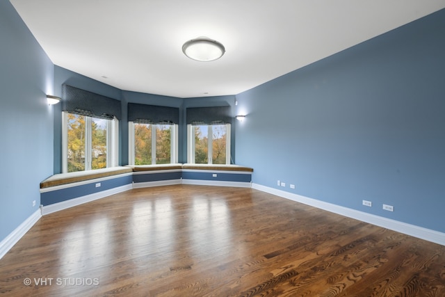 empty room with hardwood / wood-style flooring