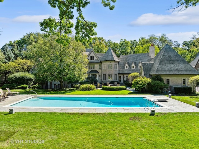 pool with a yard