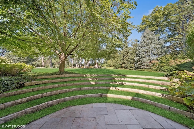 view of yard with a patio area and fence