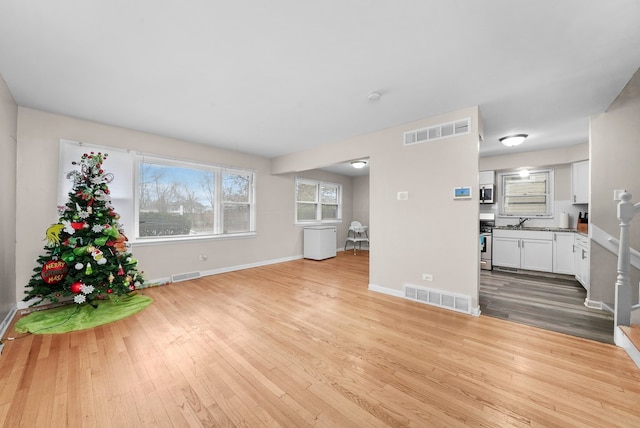 living room featuring light hardwood / wood-style floors