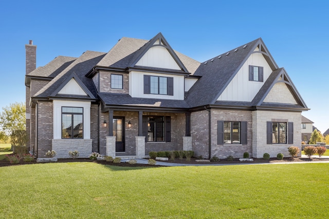 view of front of property featuring a front yard