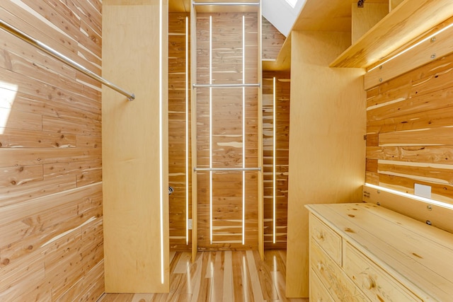 walk in closet featuring wood finished floors