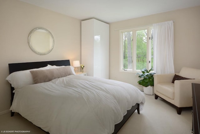 view of carpeted bedroom