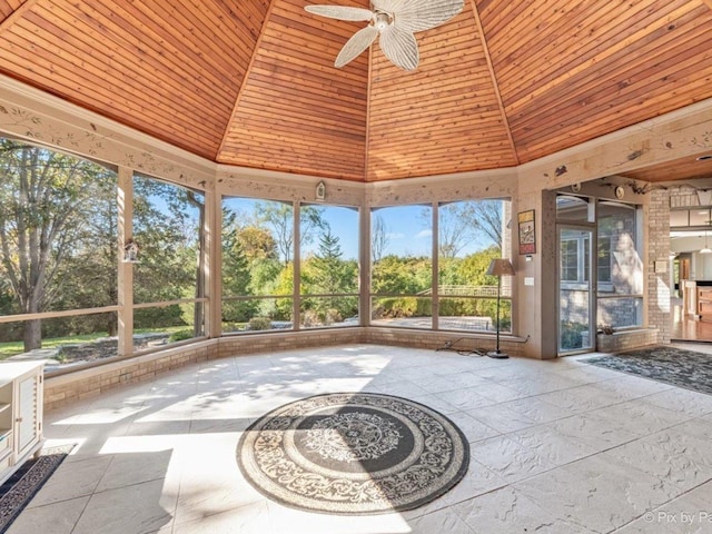 239 Indian Trail Rd, North Barrington, IL 60010 - unfurnished sunroom featuring wooden ceiling, plenty of natural light, and high vaulted ceiling