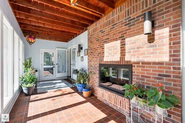 interior space with a patio area