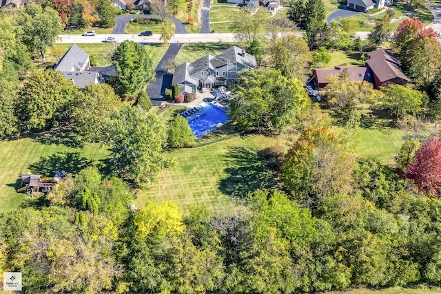 bird's eye view with a residential view