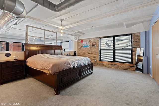 1601 S Michigan Ave Unit 108, Chicago, IL 60616 - carpeted bedroom with brick wall
