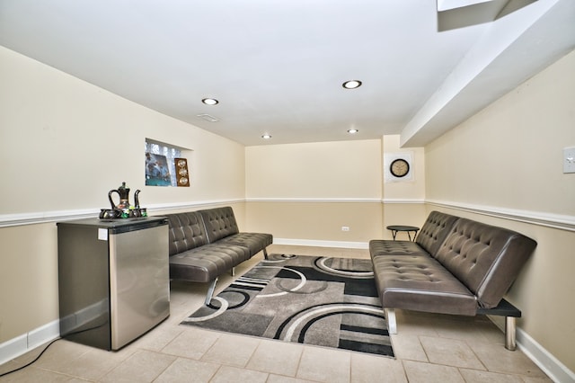 view of tiled living room