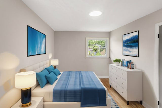 bedroom featuring light wood-type flooring