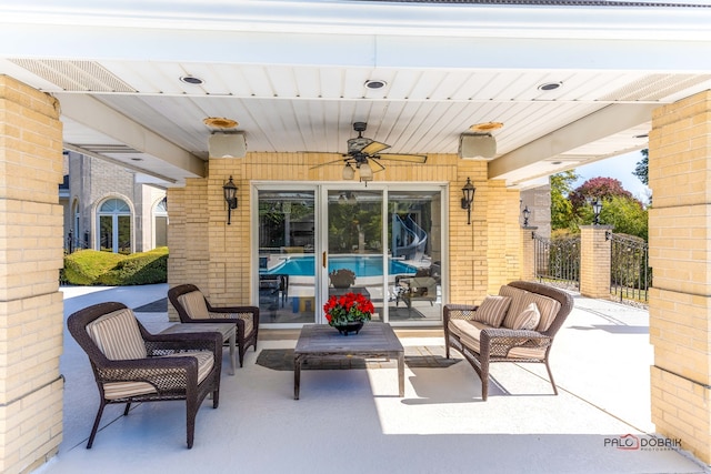 view of patio / terrace with ceiling fan