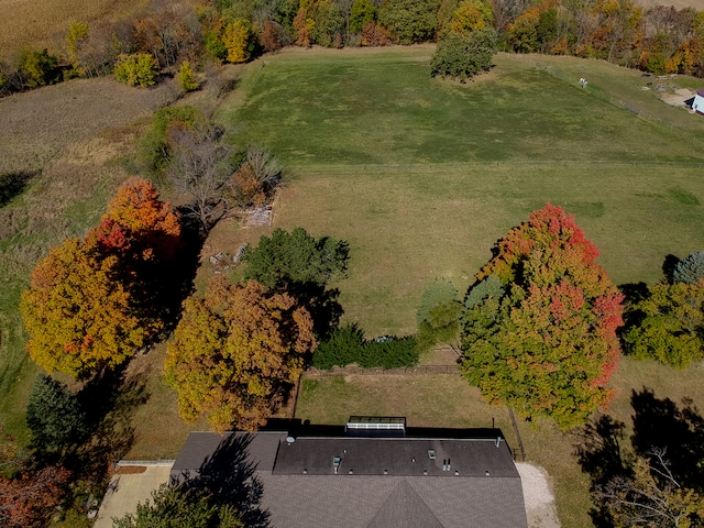 bird's eye view with a rural view