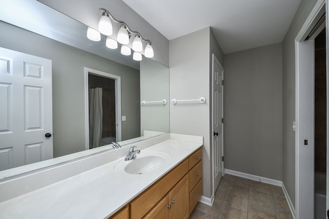 bathroom featuring vanity and tile patterned floors