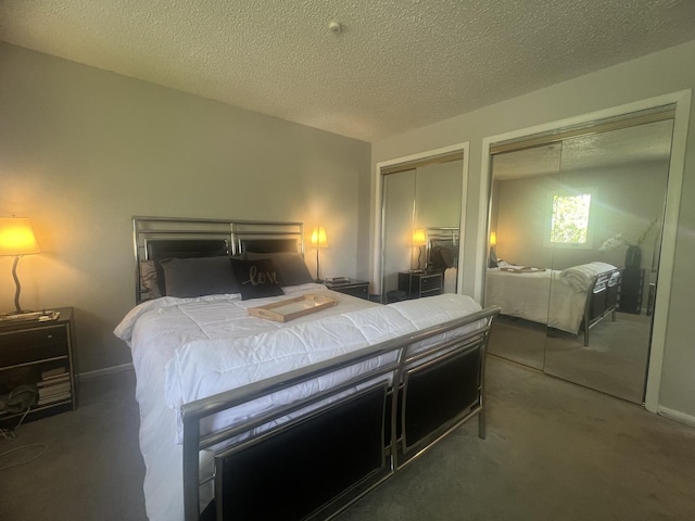1817 E 171st Pl, South Holland, IL 60473 - carpeted bedroom featuring multiple closets, a textured ceiling, and baseboards