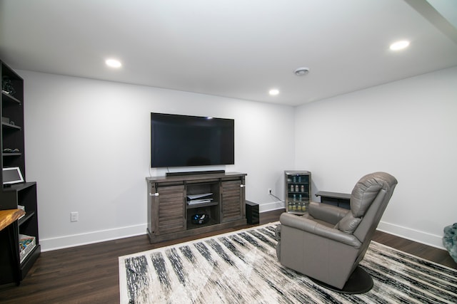 living room featuring dark hardwood / wood-style floors