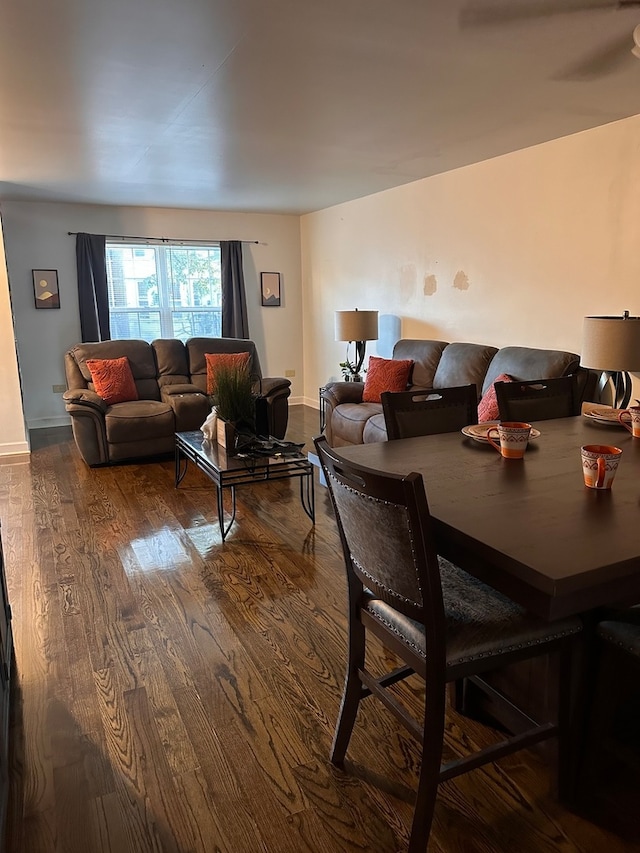 interior space with hardwood / wood-style flooring