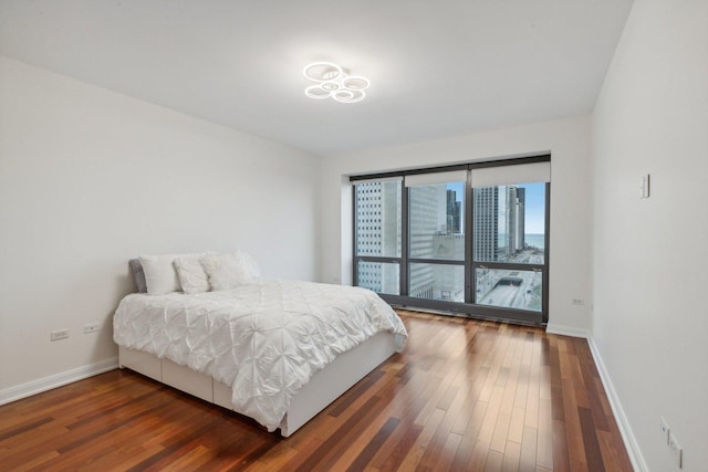 bedroom featuring dark wood-type flooring